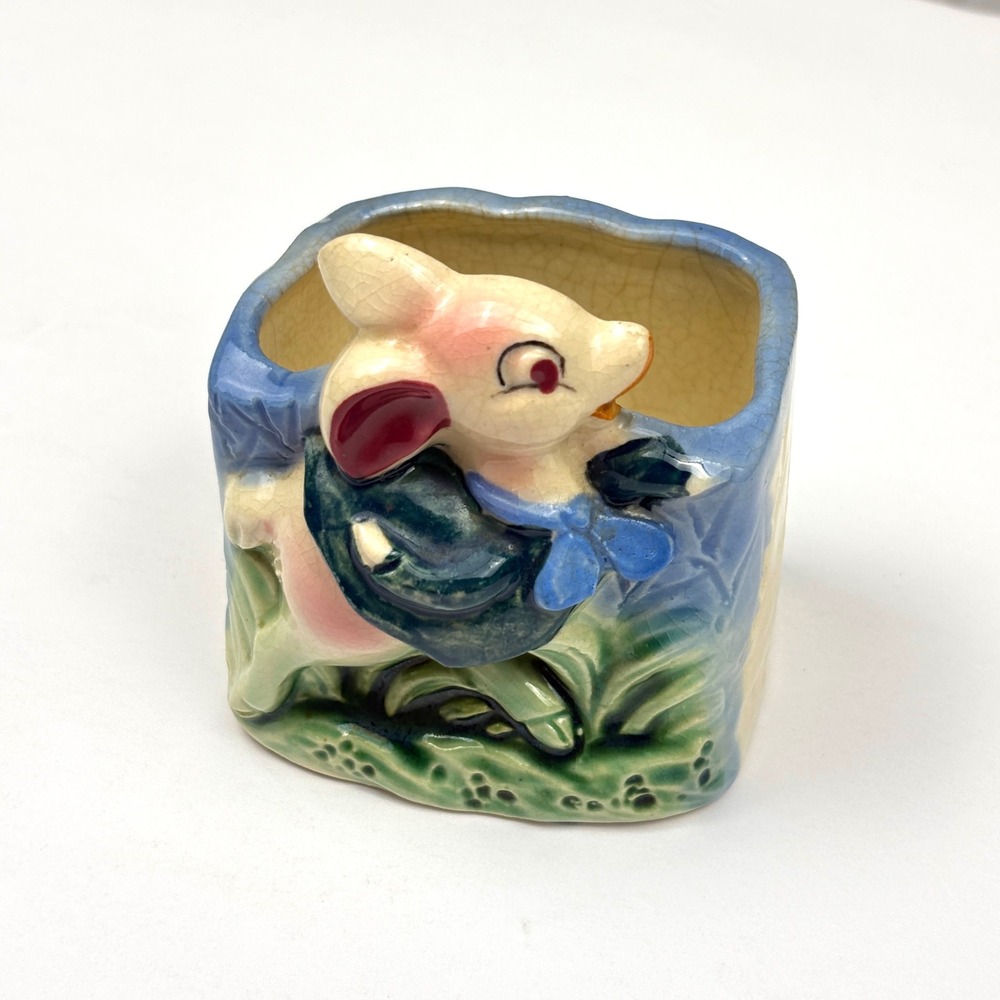 Vintage Ceramic Rabbit Planter Mid Century Bunny Retro Kitsch Animal Decor‎ MCM